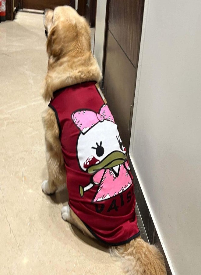 Lulala Dog Shirt with Daisy Print, Pet Summer T-Shirts Sweatshirt Fashion Outfit Vests Breathable Dog Clothes Outfit, Clothes Pet Apparel for Dogs, Cats (Red, 12 INCH) - Image 2